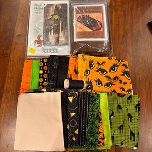 2 Fall/Halloween Quilted Kits & 1 Winter Kit!  Contains fabric &Everything shown